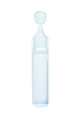 Plastic pharmaceutical ampoule with physiological fluid. Sodium chloride. Or drops. Medicine. on...