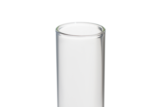 Medical test tube close-up. on isolated transparent background