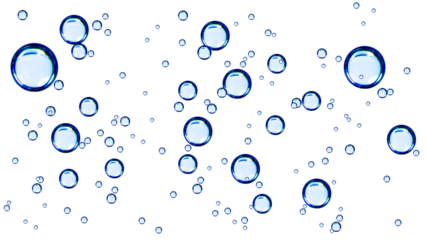 Oxygen bubbles from water. on isolated transparent background