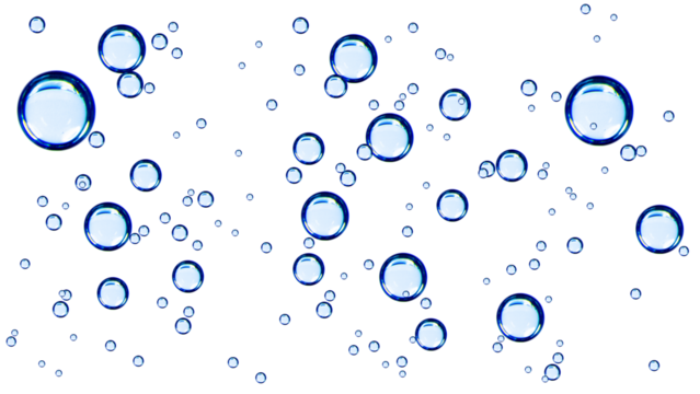 Oxygen bubbles from water. on isolated transparent background
