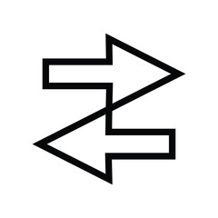 symbol icon of two opposing arrows representing transfer for business office and website icon