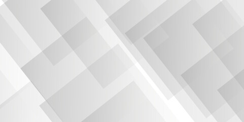 Abstract white and gray background design with layers of textured white transparent material in triangle and squares shapes. White color technology concept geometric line vector background.