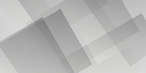 Abstract white and gray background design with layers of textured white transparent material in triangle and squares shapes. White color technology concept geometric line vector background.