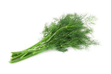Bunch of fresh dill isolated on white