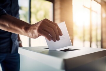 Election vote, polling station, voter, AI generated