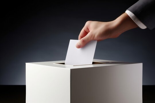 Election vote, polling station, voter, AI generated