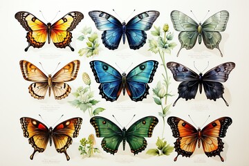 collection of butterflies