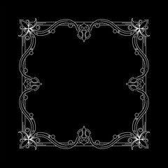 Ornament Boerder Vintage Simple Gold White Black Yellow