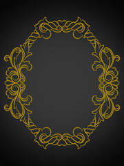 Ornament Boerder Vintage Simple Gold White Black Yellow