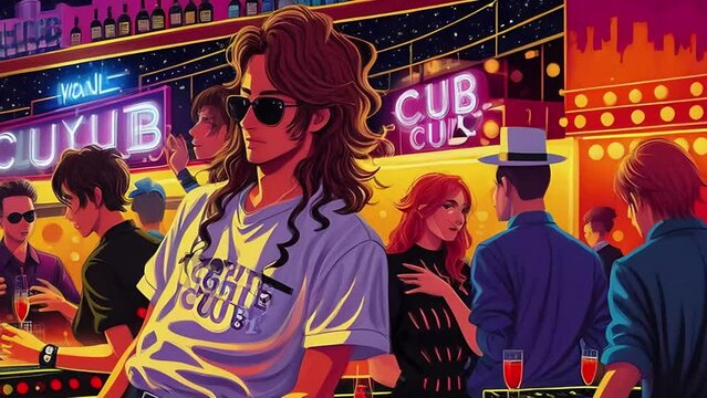 Berlin Night Club Flipbook Animation.  Generative AI.
A  flipbook animation of a Berlin night club with popping colors. 