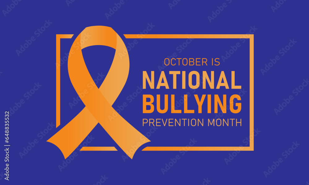 Wall mural National bullying prevention month is observed every year in october. October is national bully awareness month. Vector template for banner, greeting card, poster with background. Vector illustration.