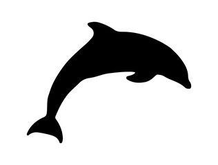 Fototapeta premium Dolphin silhouette vector art white background