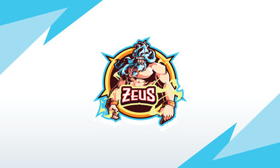 Zeus Esport Mascot Logo Illustration for Game Team
