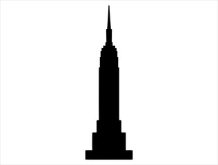 Empire state building silhouette vector art white background