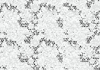 Dashed line abstract seamless pattern. Repeated rectangles texture. Black and white background. Hand drawn vector illustration