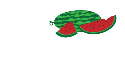 Fresh slices watermelon. Ripe delicious juicy sliced watermelon vector illustration background.
