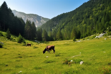 Fototapeta na wymiar several cows in a large pasture