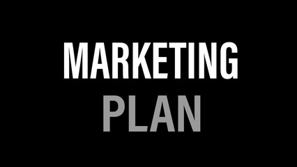 Marketing plan written on black background 