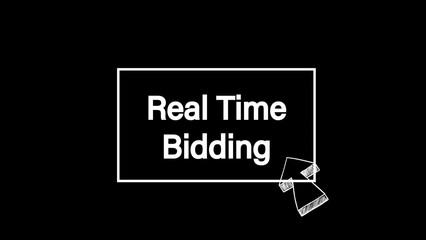 Real time bidding written on black background 