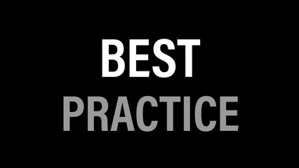 Best practice written on black background 