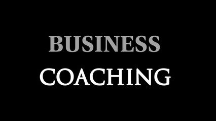 Business coaching written on black background 
