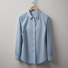 blue blouse on hangers