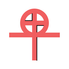 Gnosticism color concept. Religion isolated element.