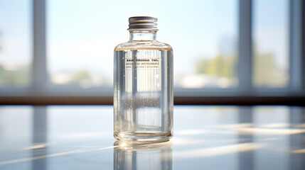A bottle of clear liquid
