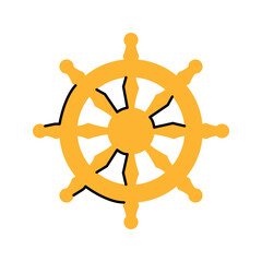 Buddhism color concept. Religion isolated element.