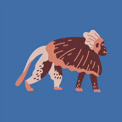 Hand drawn gelada monkey color concept. Children's character.