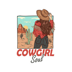 Cowgirl vector illustration