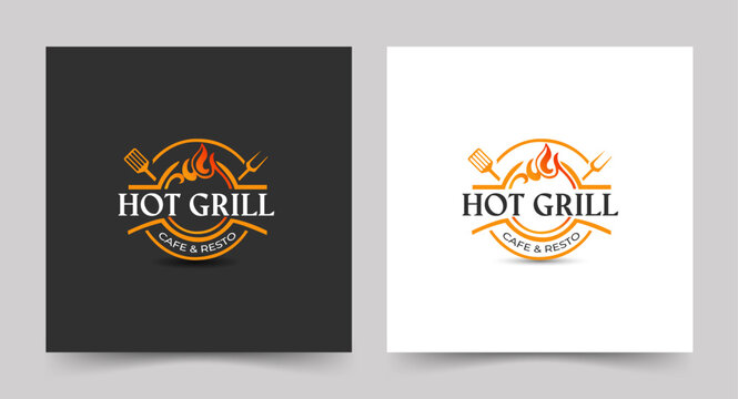 BBQ and grill emblem set. Barbecue labels, badges and design elements for restaurant menu