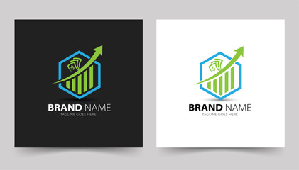 Consult marketing and financial vector logo flat design
