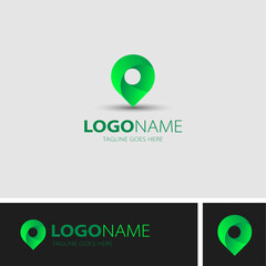 Location map pin gps pointer logo design