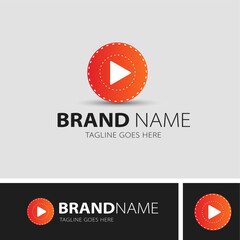 Play button logo gradient design concept modern logo style