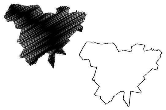Goirle municipality (Kingdom of the Netherlands, Holland, North Brabant or Noord-Brabant province) map vector illustration, scribble sketch map