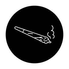 Pre Roll cigarette black line icon. Cannabis product sign. Narcotic substance.
