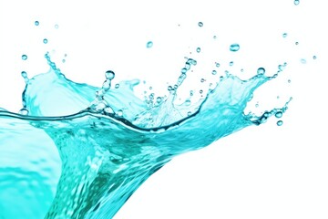 turquoise water splash isolated on white