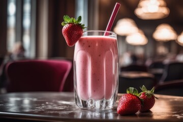 strawberry smoothie with strawberry