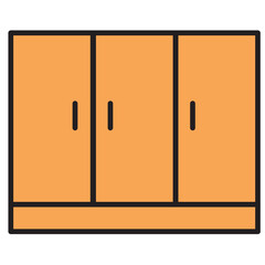 three door closet icon