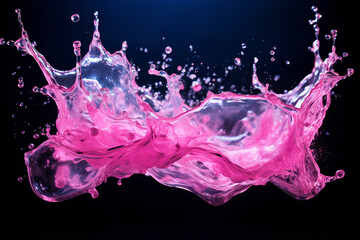 Pink Water Splashs - obrazy, fototapety, plakaty