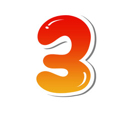 Red Number, 3D number font