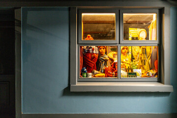 window of a woolen clothing store, Doolin. the burren, Ireland, United Kingdom - Powered by Adobe