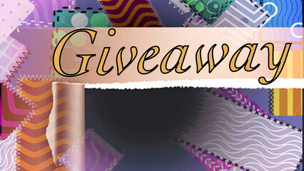 Giveaway written on abstract background 