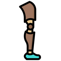 PROSTHETIC filled outline icon,linear,outline,graphic,illustration