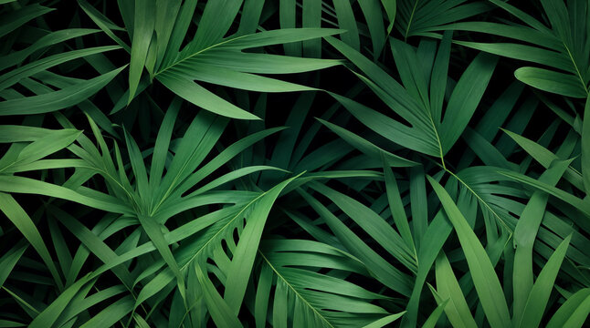 Decorative tropical background. Tropical plants and leaves.