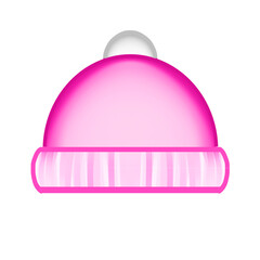Colorful pink winter hat icon, art, illustration, design, symbol