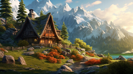 Small house in the mountains. A place of rest and relaxation