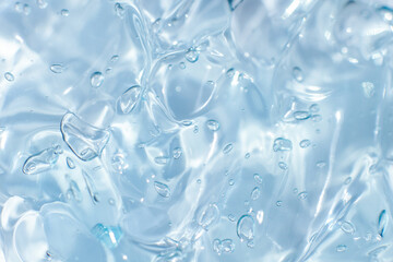 Transparent gel closeup with bubbles