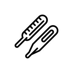 Thermometer Icon In Trendy Design Vector Editable Stroke